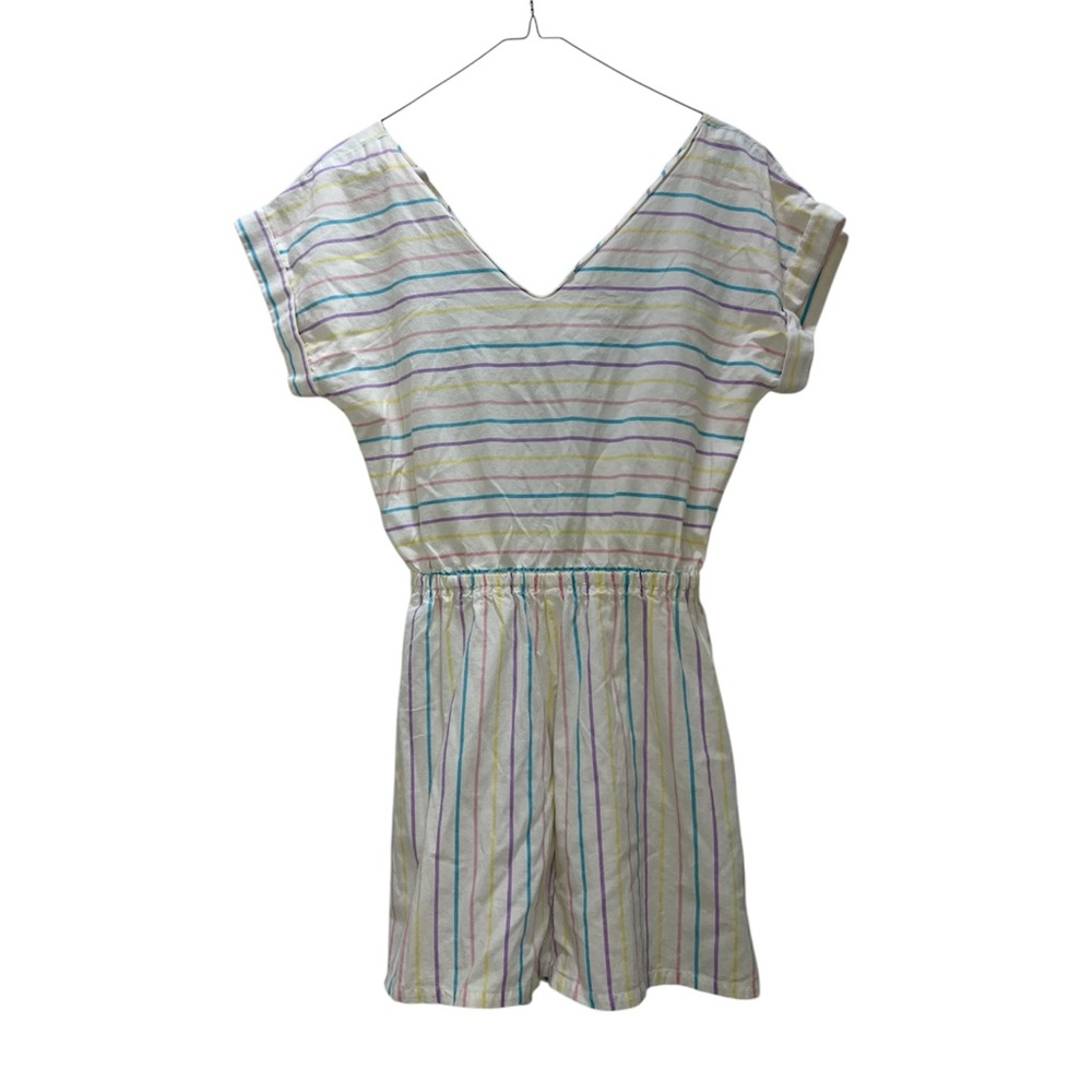 HANA Multicolor Striped 100% cotton made in the USA romper - vintage Hawaiian